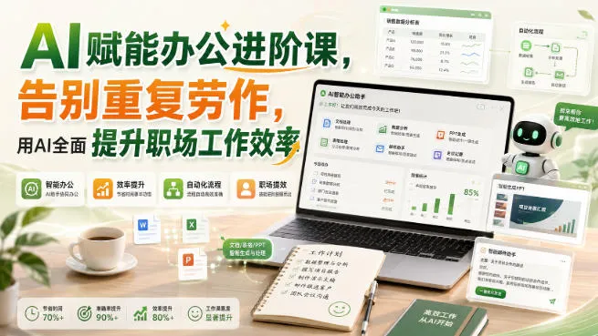 AI赋能办公进阶课,告别重复劳作,用AI全面提升职场工作效率 AI赋能办公进阶课,告别重复劳作,用AI全面提升职场工作效率