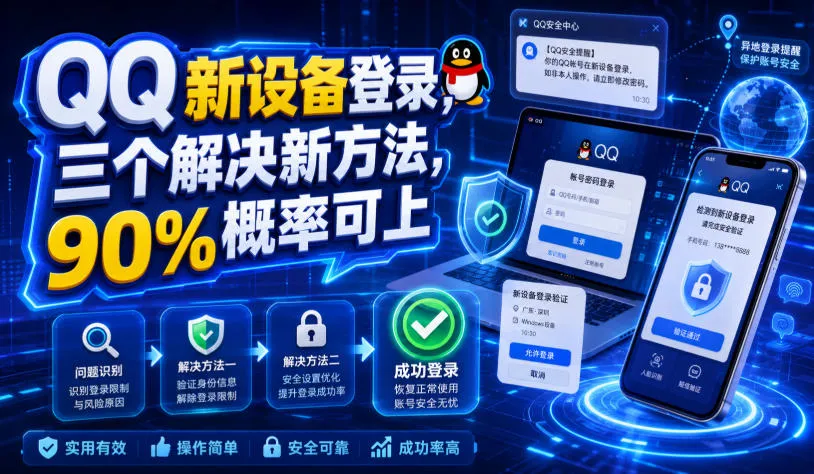 QQ新设备登录，三个解决新方法，90%概率可上-梦帆创业网
