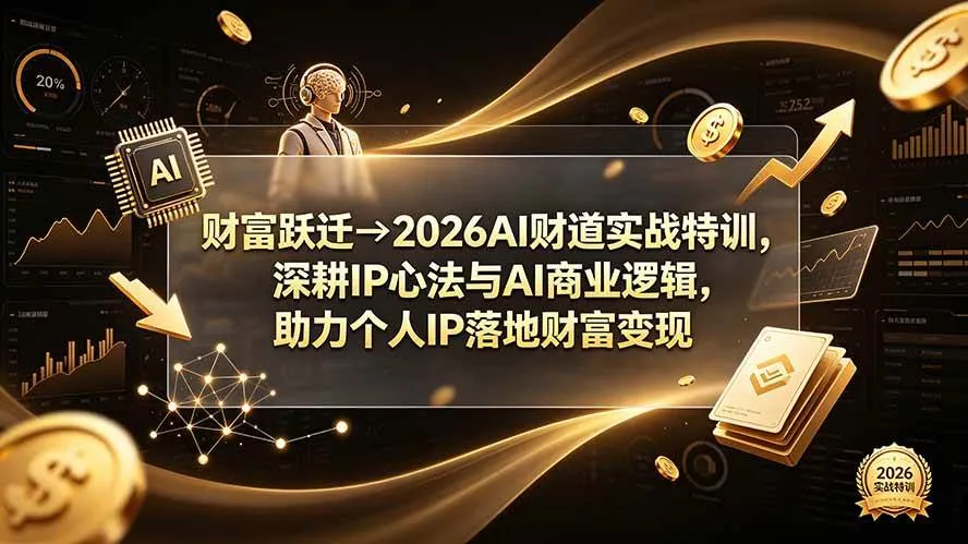 （19547期）财富跃迁→2026AI财道实战特训，深耕IP心法与AI商业逻辑，助力个人IP落地财富变现-梦帆创业网