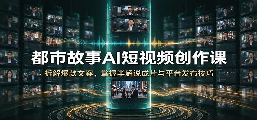 都市故事AI短视频创作课:拆解爆款文案,掌握半解说成片与平台发布技巧 都市故事AI短视频创作课:拆解爆款文案,掌握半解说成片与平台发布技巧