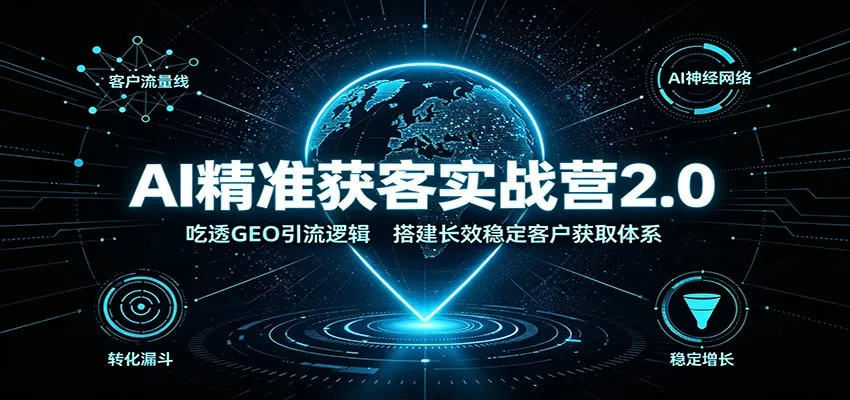 AI精准获客实战营2.0：吃透GEO引流逻辑，搭建长效稳定客户获取体系-梦帆创业网