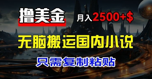 最新撸美金项目：搬运国内小说爽文，只需复制粘贴，月入2k+美金-梦帆创业网