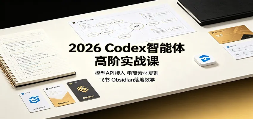 2026 Codex智能体高阶实战课:模型API接入,电商素材复刻,飞书Obsidian落地教学 2026 Codex智能体高阶实战课:模型API接入,电商素材复刻,飞书Obsidian落地教学