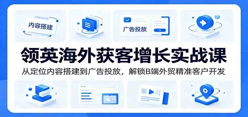 领英海外获客增长实战课：从定位内容搭建到广告投放，解锁B端外贸精准客户开发-梦帆创业网