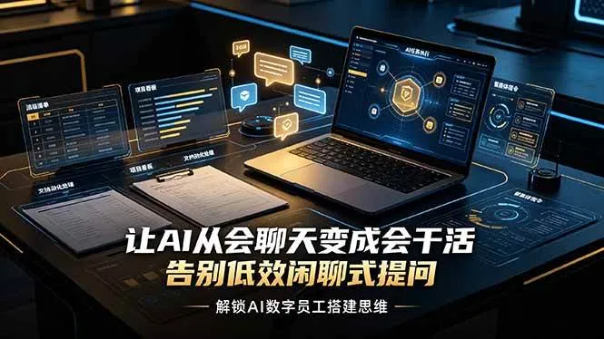 （19130期）让AI从会聊天变成会干活，告别低效闲聊式提问，解锁AI数字员工搭建思维-梦帆创业网