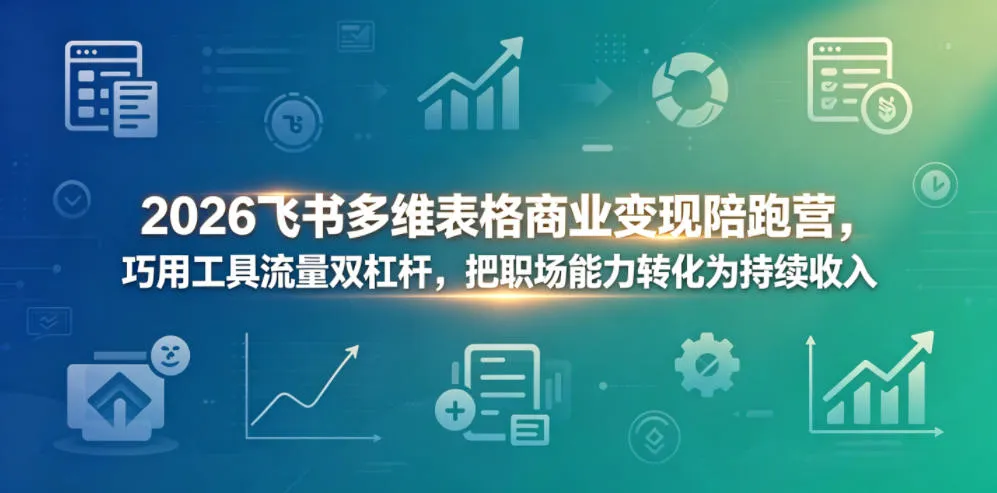 2026飞书多维表格商业变现陪跑营，巧用工具流量双杠杆，把职场能力转化为持续收入-梦帆创业网