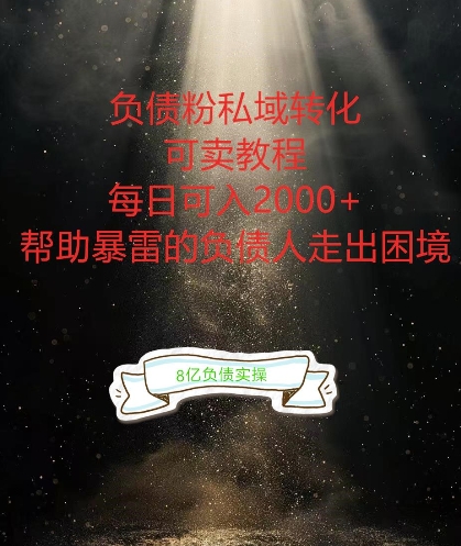 负债粉掘金计划，帮助负债者解决问题，债务规划，债务重组，最好的变现方式【揭秘】-梦帆创业网