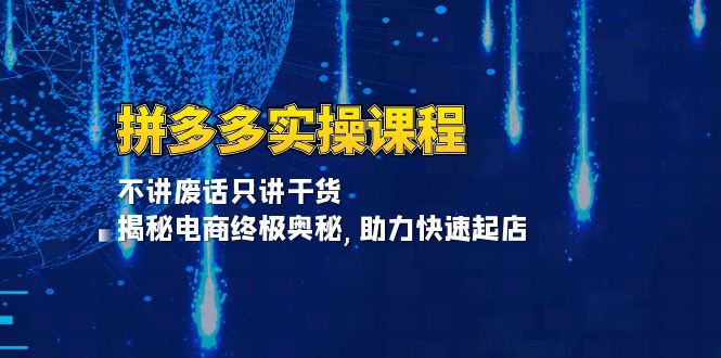 （13577期）拼多多实操课程：不讲废话只讲干货, 揭秘电商终极奥秘,助力快速起店-梦帆创业网