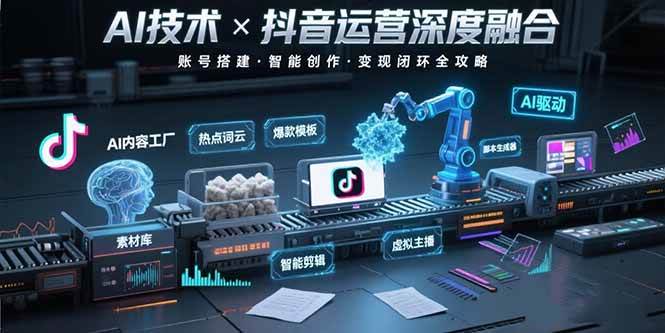 （15630期）AI技术与抖音运营的深度融合应用：涵盖账号搭建、内容创作、收益变现等-梦帆创业网