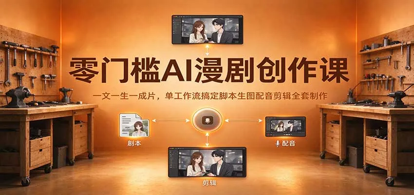 零门槛AI漫剧创作课：一文一生一成片，单工作流搞定脚本生图配音剪辑全套制作-梦帆创业网
