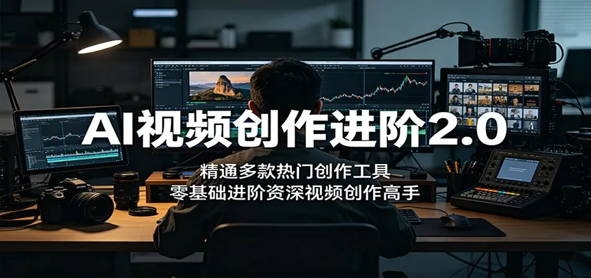 AI视频创作进阶2.0：精通多款热门创作工具，零基础进阶资深视频创作高手-梦帆创业网