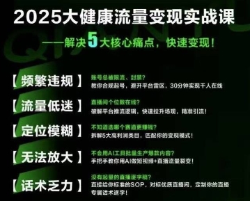 大健康流量全域新增长8.0，三月底线下课视频，大健康万亿蓝海，从类目突围到模式迭代-梦帆创业网