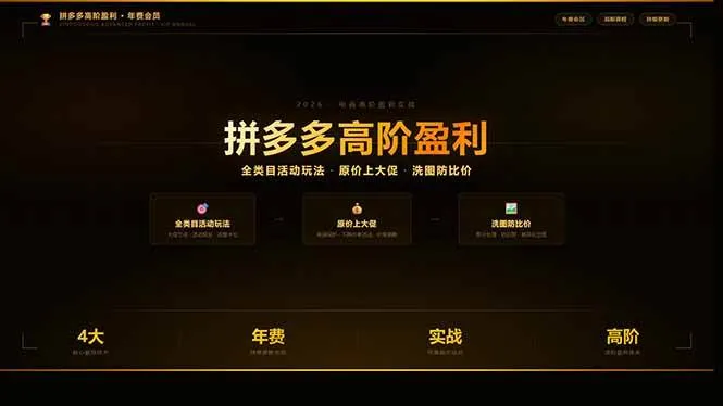 （17848期）拼多多高阶盈利年费会员(更新3月31)：全类目活动玩法、原价上大促、洗图防比价等核心盈利技术-梦帆创业网
