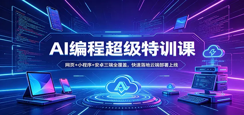 AI编程超级特训课：网页+小程序+安卓三端全覆盖，快速落地云端部署上线-梦帆创业网