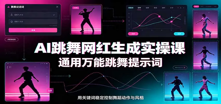 AI跳舞网红生成实操课：通用万能跳舞提示词，多模型适配，人物舞蹈视频制作全套教学-梦帆创业网