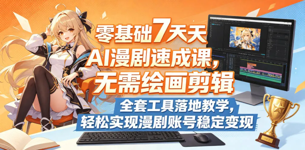 零基础7天AI漫剧速成课，无需绘画剪辑，全套工具落地教学，轻松实现漫剧账号稳定变现-梦帆创业网
