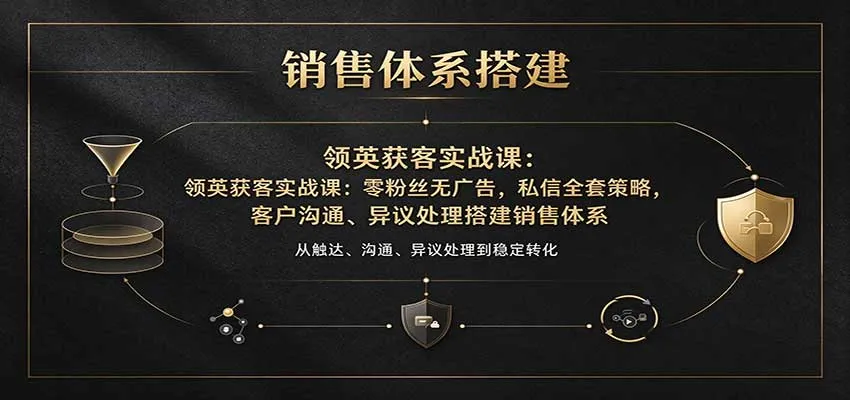 领英获客实战课:零粉丝无广告,私信全套策略,客户沟通、异议处理搭建销售体系 领英获客实战课:零粉丝无广告,私信全套策略,客户沟通、异议处理搭建销售体系