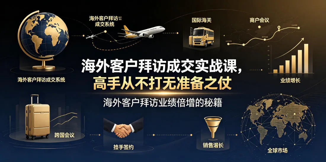 海外客户拜访成交实战课，高手从不打无准备之仗，海外客户拜访业绩倍增的秘籍-梦帆创业网