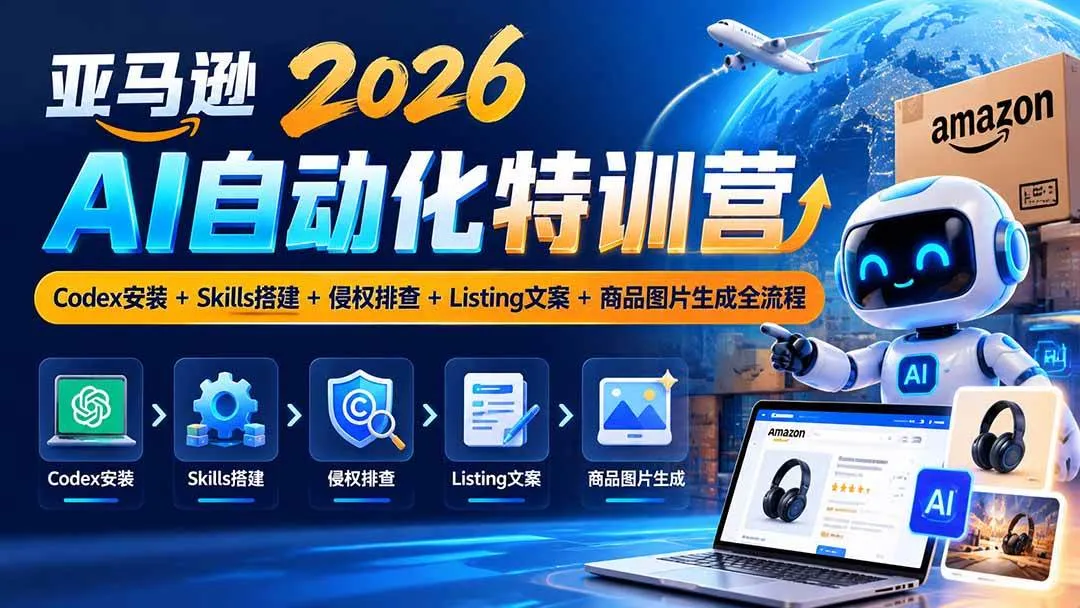 （20746期）亚马逊2026AI自动化-10月特训营：Codex安装+Skills搭建+侵权排查+Listing文案+商品图片生成全流程-梦帆创业网