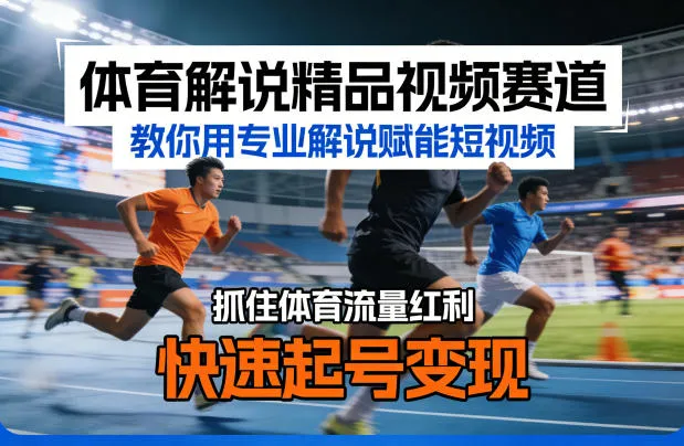 体育解说精品视频赛道,教你用专业解说赋能短视频,抓住体育流量红利,快速起号变现 体育解说精品视频赛道,教你用专业解说赋能短视频,抓住体育流量红利,快速起号变现