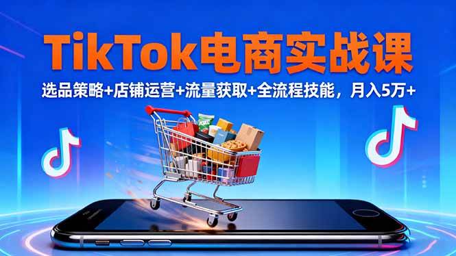 (16422期)TikTok电商实战课10月,选品策略+店铺运营+流量获取+全流程技能,月入5万+-梦帆创业网