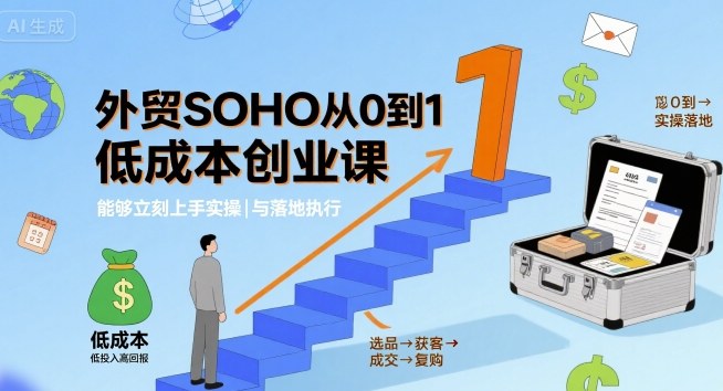 外贸SOHO从0到1低成本创业课，能够立刻上手实操与落地执行-梦帆创业网