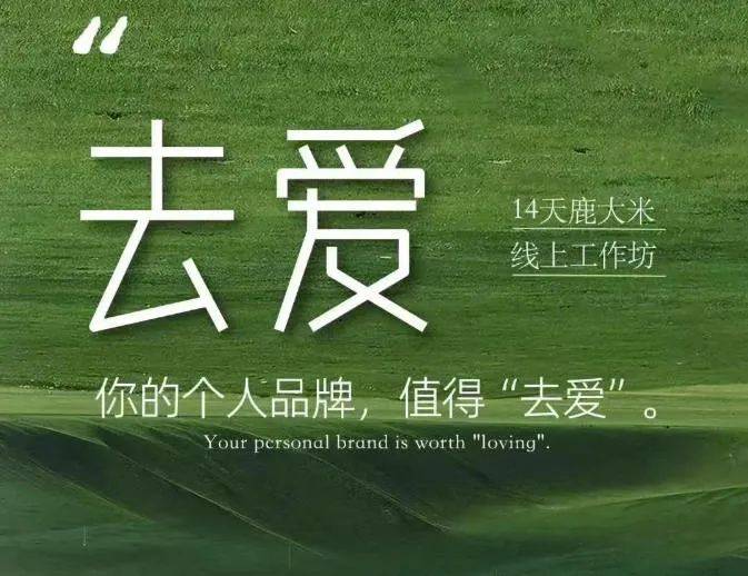 去爱14天鹿大米线上工作坊，你的个人品牌，值得“去爱”-梦帆创业网