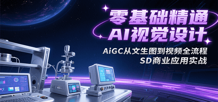 零基础精通AI视觉设计，AiGC从文生图到视频全流程，SD商业应用实战-梦帆创业网