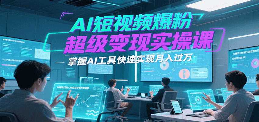 AI短视频爆粉超级变现实操课，掌握AI工具快速实现月入过万-梦帆创业网