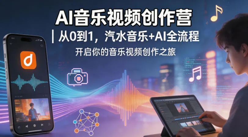 AI音乐视频创作营｜从0到1，汽水音乐+AI全流程，开启你的音乐视频创作之旅-梦帆创业网