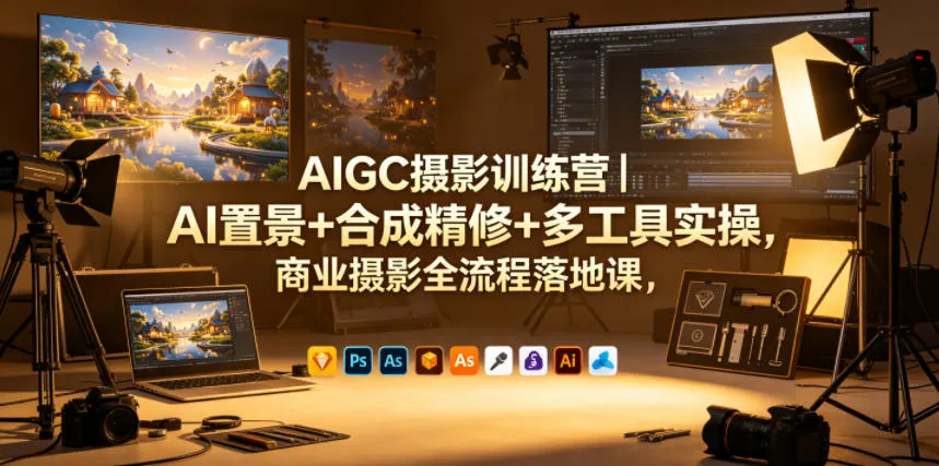 AIGC摄影训练营|AI置景+合成精修+多工具实操,商业摄影全流程落地课 AIGC摄影训练营|AI置景+合成精修+多工具实操,商业摄影全流程落地课