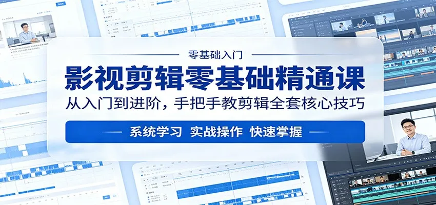 影视剪辑零基础精通课：从入门到进阶，手把手教剪辑全套核心技巧-梦帆创业网