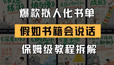 最新爆款拟人化书单玩法，假如书籍会说话，保姆级教程-梦帆创业网