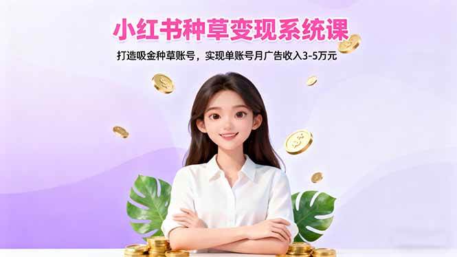 (16468期)小红书种草变现系统课:打造吸金种草账号,实现单账号月广告收入3-5万元-梦帆创业网