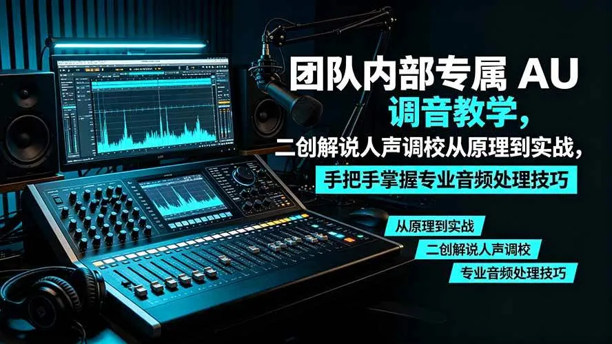 （19517期）某大佬团队内部专属 AU 调音教学，二创解说人声调校从原理到实战，手把手掌握专业音频处理技巧-梦帆创业网