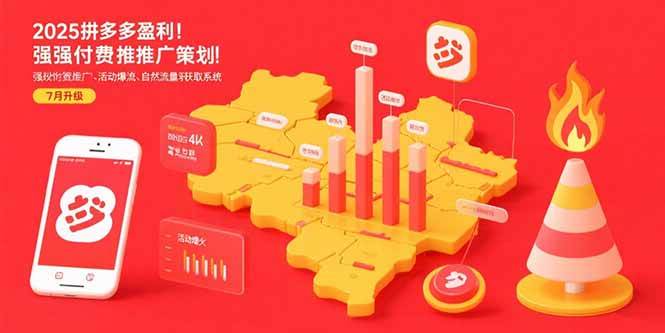 （15509期）2025拼多多盈利地图：强付费推广策略/活动爆流/自然流量获取系统(7月更新)-梦帆创业网
