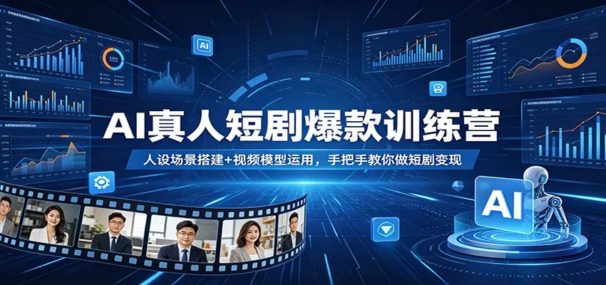 AI真人短剧爆款训练营：人设场景搭建+视频模型运用，手把手教你做短剧变现-梦帆创业网