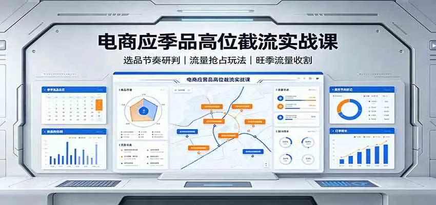 电商应季品高位截流实战课：选品节奏研判，流量抢占玩法，旺季流量收割-梦帆创业网