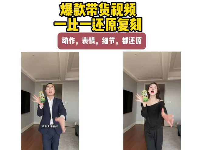AI带货视频复刻，一比一还原加二创，动作，表情，细节，都还原，新手也能直接套用-梦帆创业网