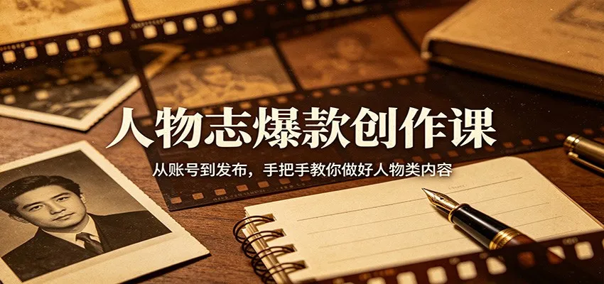 人物志爆款创作课：从账号到发布，手把手教你做好人物类内容-梦帆创业网