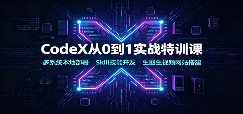 CodeX从0到1实战特训课：多系统本地部署，Skill技能开发，生图生视频网站搭建-梦帆创业网