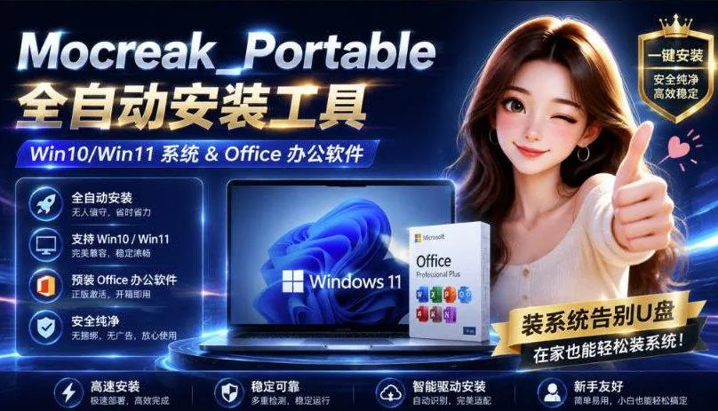 （19970期）Mocreak全自动安装office和win10、win11系统，告别U盘装系统，使用安全可靠-梦帆创业网
