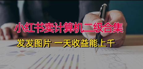 小红书卖计算机二级合集，发发图片 一天收益能上千-梦帆创业网