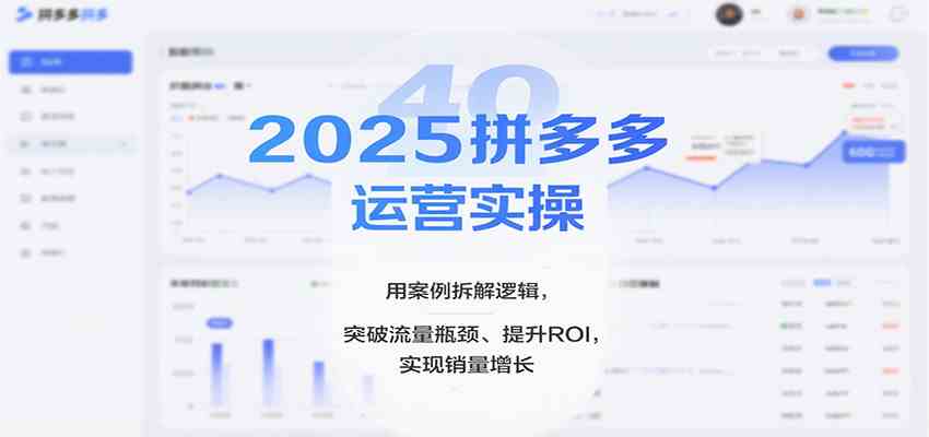 2025拼多多运营实操，用案例拆解逻辑，突破流量瓶颈、提升ROI，实现销量增长-梦帆创业网