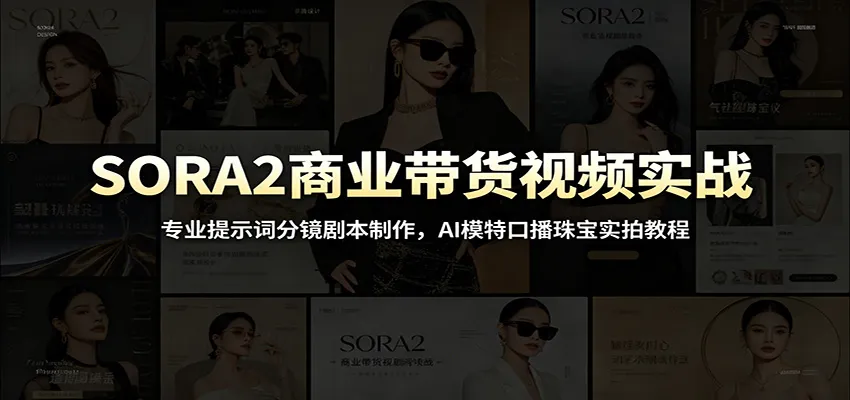 SORA2商业带货视频实战：专业提示词分镜剧本制作，AI模特口播珠宝实拍教程-梦帆创业网