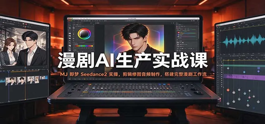 漫剧AI生产实战课：MJ 即梦 Seedance2 实操，剪辑修图音频制作，搭建完整漫剧工作流-梦帆创业网