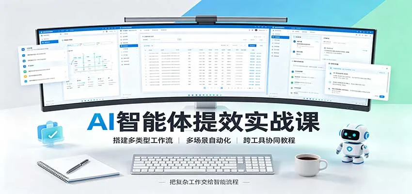AI智能体提效实战课:搭建多类型工作流,多场景自动化,跨工具协同教程 AI智能体提效实战课:搭建多类型工作流,多场景自动化,跨工具协同教程