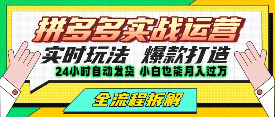 拼多多最新实战运营高投产：长久稳定项目，单店利润一天三位数-梦帆创业网