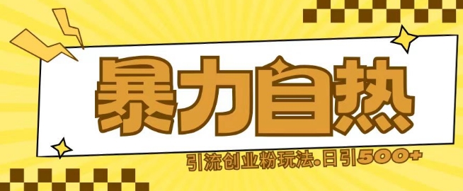 最新暴力自热引流玩法日引500+创业粉-梦帆创业网