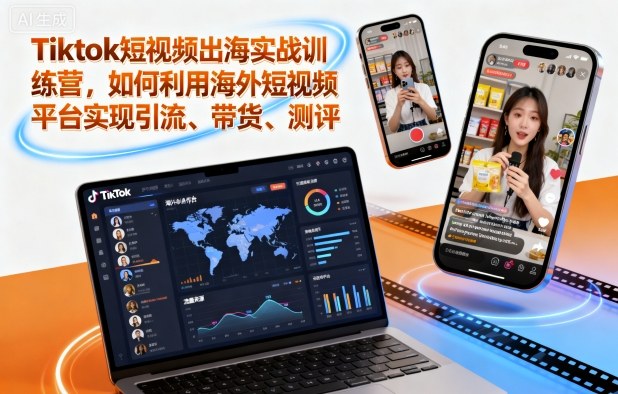 Tiktok短视频出海实战训练营，如何利用海外短视频平台实现引流、带货、测评-梦帆创业网